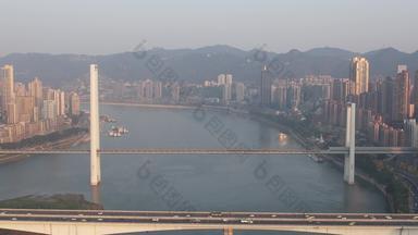 重庆长江大桥交通航拍